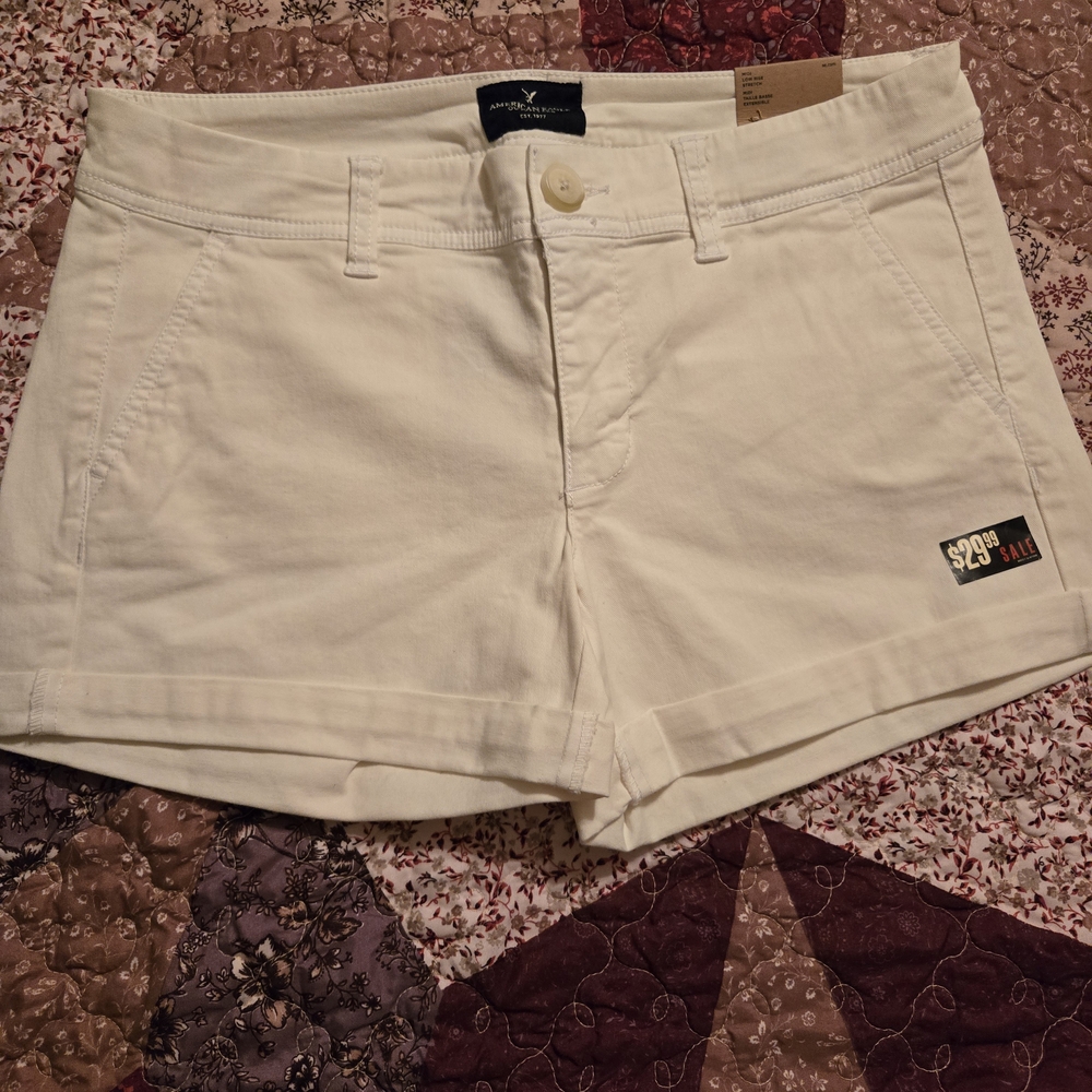 American Eagle Outfitters Cream Jean Shorts